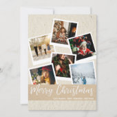 Faux Kraf Instant Multi Photo Merry-kerstkaart (Voorkant)