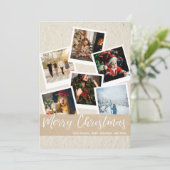 Faux Kraf Instant Multi Photo Merry-kerstkaart (Staand voorkant)