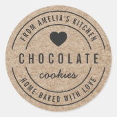 Faux Kraft From Kitchen Home-baked with Love Ronde Sticker (Voorkant)