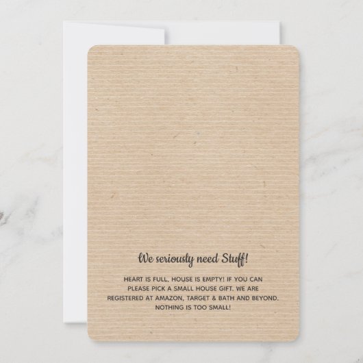Faux Kraft laat ouders Funny Housewarming Party Kaart (Achterkant)