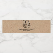 Faux Kraft Let's Party Water Etiket (Enkel label)