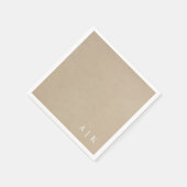 Faux Kraft Monogram Eenvoudig Rustiek Huwelijk Servet (Hoek)