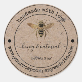  Faux Kraft Paper |Handgemaakte zeep-etiket Ronde Sticker