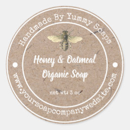  Faux Kraft Paper |Handgemaakte zeep-etiket Ronde Sticker