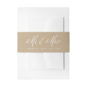 Faux Kraft Paper Mr. en Mrs Elegant Script Wedding Uitnodigingen Wikkel (Voorkant Voorbeeld)