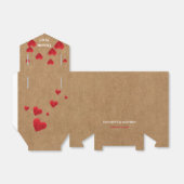 Faux Kraft Paper Red Hearts Valentijnse bruiloft Bedankdoosjes (Uitgevouwen)