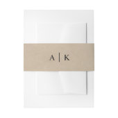 Faux Kraft paper rustige monogram initialen Invita Uitnodigingen Wikkel (Voorkant Voorbeeld)