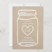 Faux Kraft Papier rustieke metselaar pot save the  Save The Date (Voorkant)