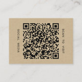Faux Kraft Professionele QR-code Minimaal Visitekaartje (Achterkant)