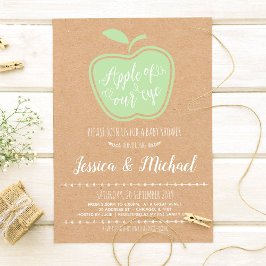 Faux Kraft Rustic Apple of My Eye Baby shower Kaart
