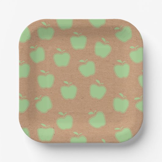 Faux Kraft Rustic Apple of My Eye Baby shower Papieren Bordje (Voorkant)