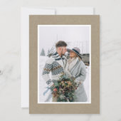 Faux Kraft rustieke bruiloft 2 foto Bedankkaart (Achterkant)