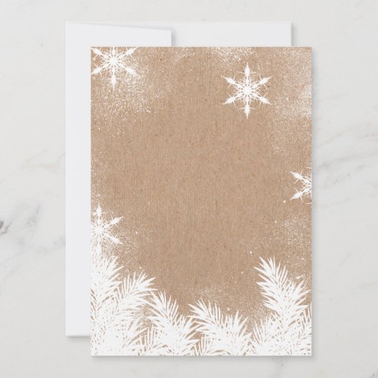 faux kraft rustige sneeuwwintervakantie kaart (Achterkant)
