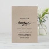 Faux Kraft Simple Calligraphy kerst Kaart (Staand voorkant)