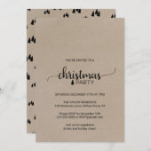 Faux Kraft Simple Calligraphy kerst Kaart (Voorkant / Achterkant)