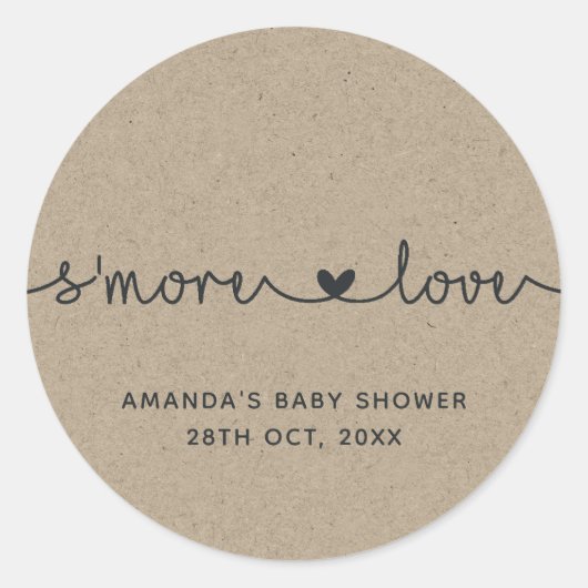 Faux Kraft S'more Love Classic Round Sticker (Voorkant)