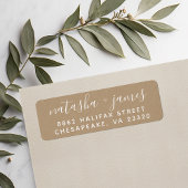 Faux Kraft Stijlvol Script Bruiloft Retouradres Etiket