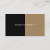 Faux kraftpapier / zwart elegant & modern prof visitekaartje (Achterkant)