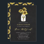 Faux krijtbord Geel Zonnebloemen Bar Mitzvah Kaart<br><div class="desc">Nodig familie en vrienden aan uw gebeurtenis met deze klantgerichte bar mitzvah uitnodiging uit. Het bevat gele zonnebloemen in een moeraspot op een faux-kartonachtergrond. Personaliseer u door uw gegevens toe te voegen. Deze uitnodiging voor zonnebloempitten is ideaal voor elk thema of seizoen.</div>