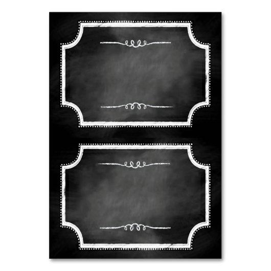Faux krijtbord Tented Naam Plaats Kaarten (Voorkant)