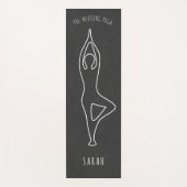 Faux krijtbord Trouwboom Pose Outline Yoga Mat (Voorkant)
