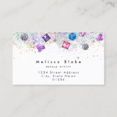 faux kristallen en glitter visitekaartje (Achterkant)