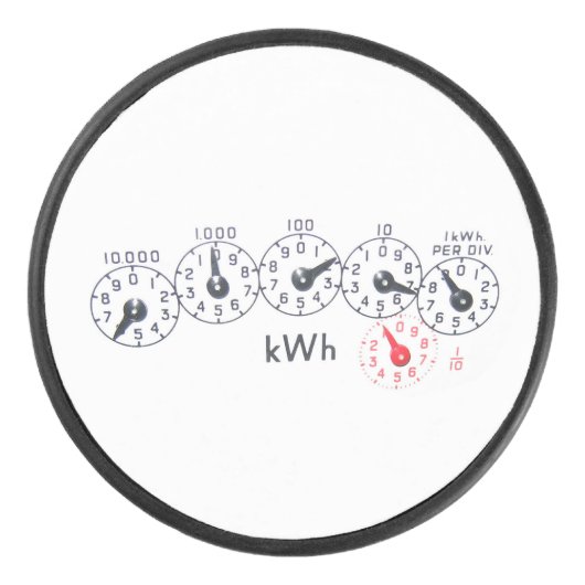 Faux kWh elektrische vermogensmeter Hockey Puck (Voorkant)