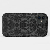 faux lace black grijs damaspatroon Case-Mate iPhone case (Achterkant (horizontaal))