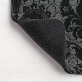 faux lace black grijs damaspatroon muismat (Hoek)