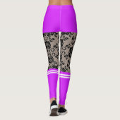 Faux Lace Fishnet Leggings Paars Short en Sokken (Achterkant)