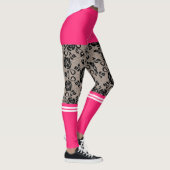 Faux Lace Fishnet Roze Korte Sokken Grappige Leggi Leggings (Rechts)