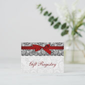 Faux lace lint rood, zwart cadeau register kaarten (Staand voorkant)
