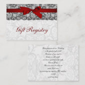 Faux lace lint rood, zwart cadeau register kaarten (Voorkant / Achterkant)