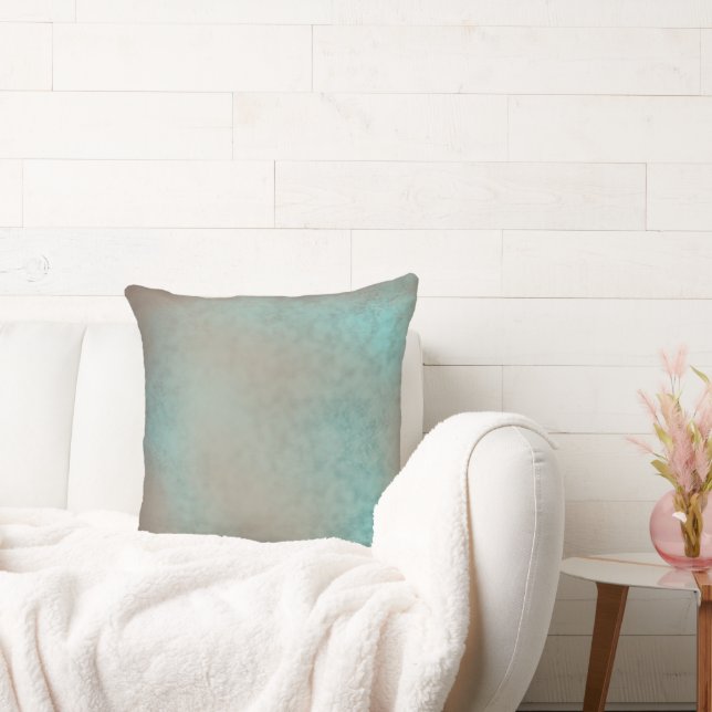 Faux Lace Pattern Blauwgroen Antiek Kussen (Bank)