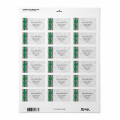 Faux lace ribbon emerald green adresetiketten etiket (Full Sheet)