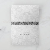 Faux lace ribbon emerald green bruiloft bedankkaart (Binnen)