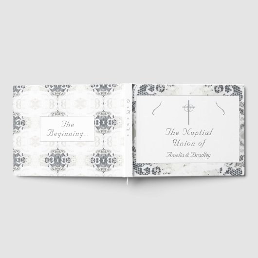Faux Lace Wedding Gastenboek (Volledig)