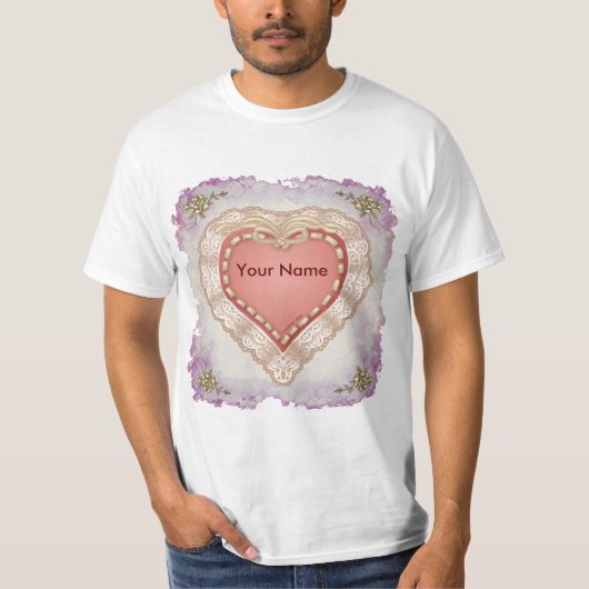  faux Lacy Heart T-shirts (Voorkant)