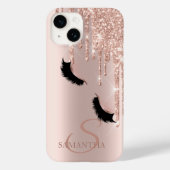 Faux Lashes Glitter Roos Gold Drivers Case-Mate iPhone Case (Achterkant)