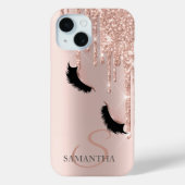 Faux Lashes Glitter Roos Gold Drivers Case-Mate iPhone Case (Achterkant)