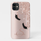 Faux Lashes Glitter Roos Gold Drivers Case-Mate iPhone Case (Achterkant)