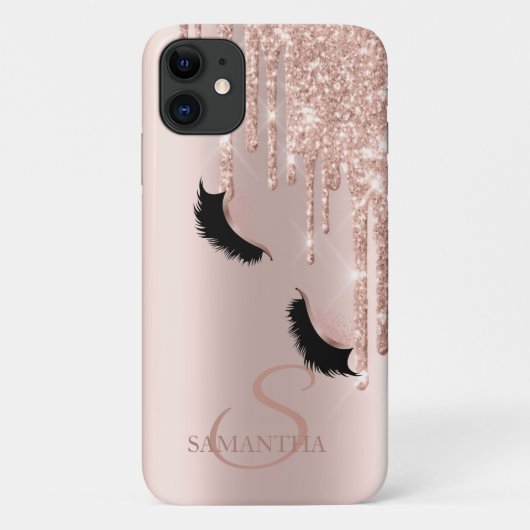 Faux Lashes Glitter Roos Gold Drivers Case-Mate iPhone Case (Achterkant)