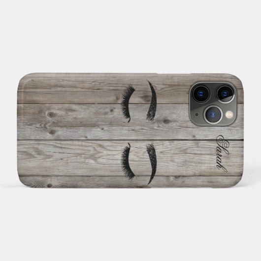 Faux lashes Wood Texture Case-Mate iPhone Case (Achterkant (horizontaal))