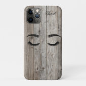 Faux lashes Wood Texture Case-Mate iPhone Case (Achterkant)