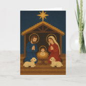 Faux Latch Hook Holy Family Nativity Christmas  Feestdagen Kaart (Voorkant)
