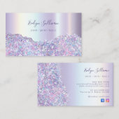 Faux lavendel glitter folie visitekaartje (Voorkant / Achterkant)