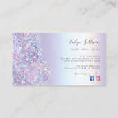 Faux lavendel glitter folie visitekaartje (Achterkant)