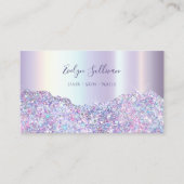 Faux lavendel glitter folie visitekaartje (Voorkant)