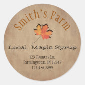 Faux Leaf Cutout Maple Sticker Round (Voorkant)