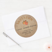 Faux Leaf Cutout Maple Sticker Round (Envelop)